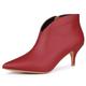 Allegra K Women's Cutout Pointy Toe Stiletto Heels Ankle Booties Red 7.5 UK/Label Size 9.5 US