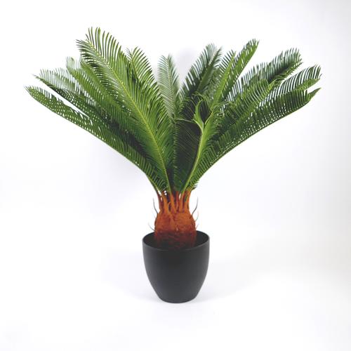 Kunstpflanze Topfpflanze Zimmerpflanze groß Künstlich Cycas grün H 70
