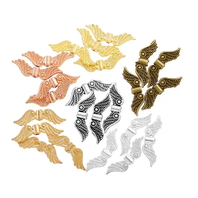 20pcs 6 color Tibetan Silver Angel Wings Spacer Beads Charms For DIY Jewelry Pendant Accessories Making