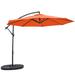 10FT Patio Offset Umbrella 8 Ribs Cantilever Umbrella Outdoor