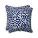 Pillow Perfect Outdoor/ Indoor New Damask Marine 18.5-inch Throw Pillow (Set of 2) - 18.5" x 18.5" x 5"