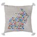 Floral Bunny Throw Pillow - 18'' x 18''