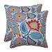 Pillow Perfect Outdoor | Indoor Moroccan Flowers Slate Blue 18.5 Inch Throw Pillow (Set of 2) 18.5 X 18.5 X 5