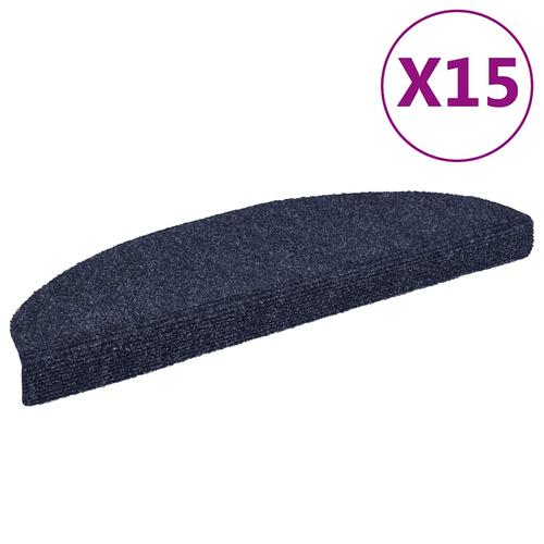 vidaXL 15-tlg Selbstklebende Treppenmatten Nadelvlies 65x21x4cm Blau