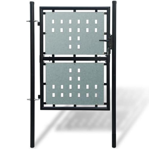 vidaXL Zauntor (Einzeltor) Schwarz 100×225 cm