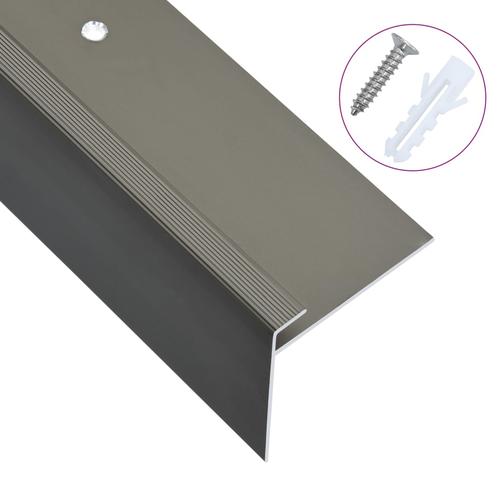 vidaXL Treppenkanten in F-Form 15 Stk. Aluminium 90 cm Braun