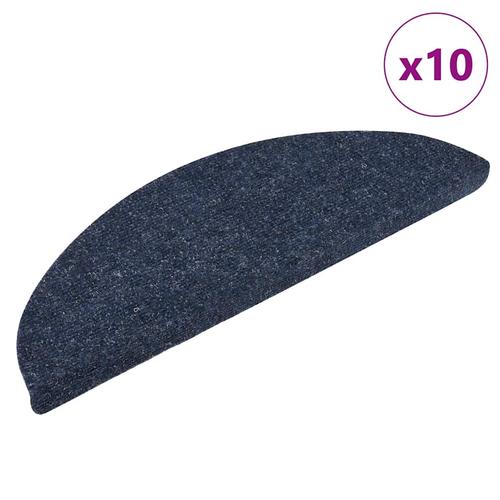 vidaXL Selbstklebende Treppenmatten 10 Stk. Blau 56x17x3 cm Nadelvlies