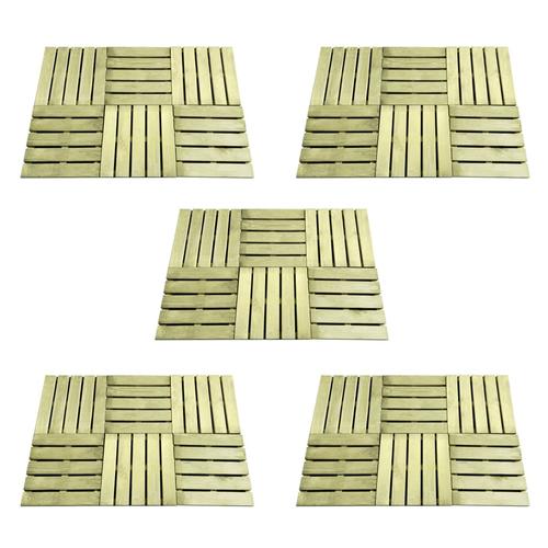 vidaXL Terrassenfliesen 30 Stk. 50×50 cm Holz Grün