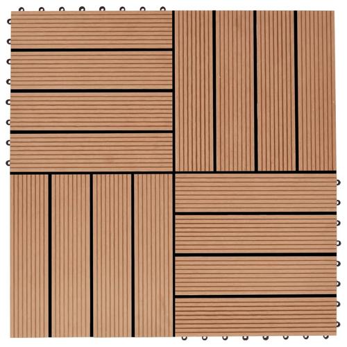 vidaXL 22 Stk. Terrassenfliesen 30 x 30 cm 2 qm WPC Teakholzfarbe