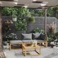 vidaXL 4-tlg. Garten-Lounge-Set mit Auflagen Massivholz Akazie