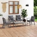 vidaXL 5-tlg. Garten-Lounge-Set mit Auflagen Massivholz Akazie Grau