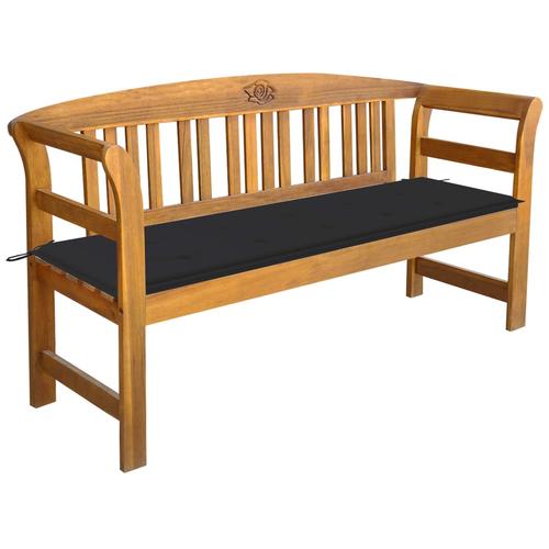 vidaXL Gartenbank mit Auflage 157 cm Massivholz Akazie