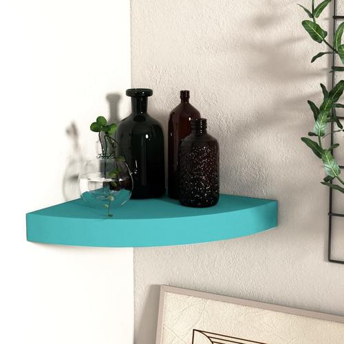 vidaXL Eck-Wandregal Blau 35x35x3,8 cm MDF