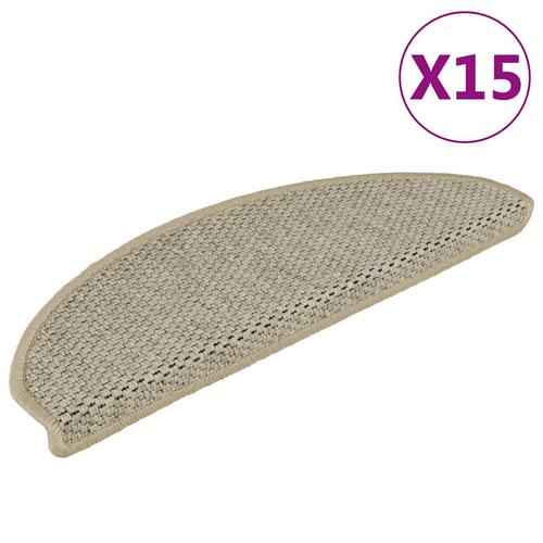 vidaXL Treppenmatten Selbstklebend Sisal-Optik 15 Stk. 65x21x4 cm Grau