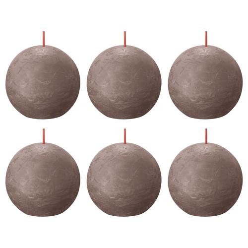Bolsius Rustikale Kugelkerzen Shine 6 Stk. 76x71 mm Rustikales Taupe
