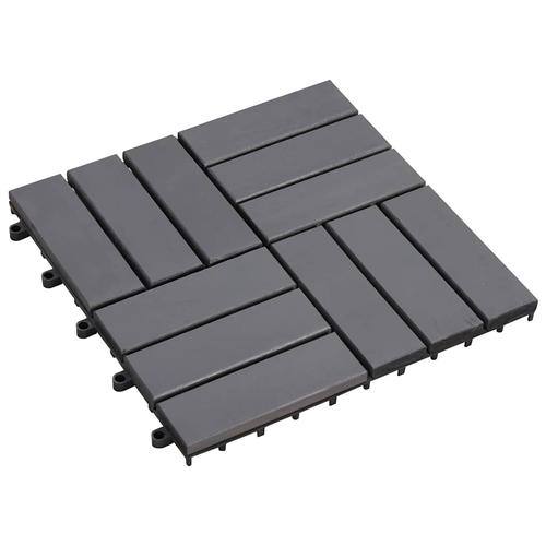 vidaXL Terrassenfliesen 10 Stk. Grau 30×30 cm Massivholz Akazie