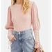 Free People Tops | Fp One Free People Tasha Thermal Shirt With Lace-Up Puffy Long Sleeves | Color: Pink | Size: Xs