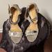 Coach Shoes | Coach Leather/Snakeskin Heels. Worn Once On Concrete. Size 7 Womens | Color: Tan | Size: 7