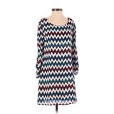 Casual Dress - Shift: Blue Chevron Dresses - Women's Size X-Small