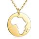 925-Sterling-Silver Gold Africa Map Necklace - 18K Gold Plated Chain Circle Dainty Hollow African Vintage Map Pendant Jewelry Gift for Women, Sterling Silver, not know
