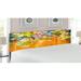 East Urban Home Watercolor Flower King Panel Headboard Upholstered/Metal/Polyester in Green/Orange/Yellow | 78.6 H x 83 W x 3 D in | Wayfair