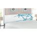 East Urban Home Beach King Panel Headboard Upholstered/Metal/Polyester in Blue/White | 78.6 H x 83 W x 3 D in | Wayfair