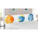 East Urban Home Surf King Panel Headboard Upholstered/Metal/Polyester in Blue/Orange/Yellow | 78.6 H x 83 W x 3 D in | Wayfair