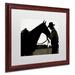 Trademark Fine Art 'Montana Horse Rancher Shadow' Framed Photographic Print on Canvas Canvas, Wood in Black/White | 16 H x 20 W x 0.5 D in | Wayfair