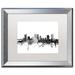 Trademark Fine Art 'Fort Worth Texas Skyline B&W' Framed Graphic Art Canvas in Black/White | 16 H x 20 W x 0.5 D in | Wayfair MT1088-B1620MF