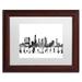 Trademark Fine Art "Los Angeles CA Skyline BG-2" by Marlene Watson Framed Graphic Art Canvas, Wood in Black/White, Size 16.0 H x 20.0 W x 0.5 D in
