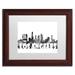 Trademark Fine Art "Los Angeles CA Skyline BG-2" by Marlene Watson Framed Graphic Art Canvas, Wood in Black/White | 16 H x 20 W x 0.5 D in | Wayfair