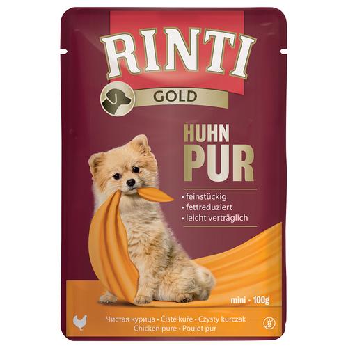 10x 100g RINTI Gold Huhn Pur Nassfutter für ausgewachsene Hunde