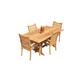 Teak Smith Rectangular 4 - Person 105" Long Outdoor Dining Set Wood/Teak in Brown/White | 105 W x 36 D in | Wayfair DSAspen_Warwick_5_AA_3