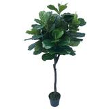 Artificial Fiddle leaf fig Tree in Pot Silk/Plastic in Gray/Black Laurel Foundry Modern Farmhouse® | 72 H x 34 W x 34 D in | Wayfair