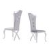 Rosdorf Park Daved Modern Grey Velvet & Stainless Steel Dining Chair set Of 2 Upholstered/Velvet in Gray | 48 H x 22 W x 25 D in | Wayfair