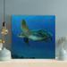 Bayou Breeze Swimming Turtle Under The Ocean - 1 Piece Square Graphic Art Print On Wrapped Canvas - Wrapped Canvas Painting Canvas in Blue | Wayfair