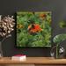 Rosalind Wheeler Honeybee Perched On Orange Flower In Close Up Photography During Daytime - Wrapped Canvas Painting Canvas in Green/Orange | Wayfair