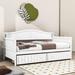 Red Barrel Studio® Twin Size Wood Daybed w/ Two Drawers Wood in White | 35 H x 42 W x 78 D in | Wayfair 8A1F94595FC7419FBF0F5382D5D2B645