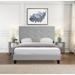 Modern Simple Style Queen Size Upholstered Platform Bed Frame with Pull Point Tufted Headboard and Strong Wood Slat Support