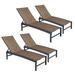 VredHom Outdoor Patio Adjustable Aluminum Chaise Lounges (Set of 4) - 76.38" L x 23.62" W x 13" H