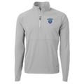 Men's Cutter & Buck Silver Columbia University Adapt Eco Knit Hybrid Recycled Quarter-Zip Pullover Top