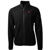 Men's Cutter & Buck Black Indiana Hoosiers Team Logo Cascade Eco Sherpa Fleece Full-Zip Jacket