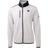 Men's Cutter & Buck Cream Penn State Nittany Lions Team Logo Cascade Eco Sherpa Fleece Full-Zip Jacket