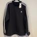 Adidas Shirts | Adidas 3 Stripes Men’s Fleece Crew Pullover 2xl Black/White | Color: Black/White | Size: 2xl