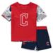 Newborn & Infant Red/Navy Cleveland Guardians Pinch Hitter T-Shirt Shorts Set
