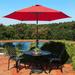 Arlmont & Co. Jans 108" Lighted Market Umbrella Metal in Red | 98.4 H x 108 W x 108 D in | Wayfair 7A564205CDA54103B08B1C0179C57A70