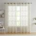Gracie Oaks Inshaal Abstract Semi-Sheer Grommet Curtain Panels Polyester in White/Brown | 84 H x 54 W in | Wayfair C53A2B667E8E428FBDC3A63BE7EC78F4