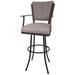 Red Barrel Studio® Montana Extra Tall 34" (35") Bar Stool - Noam Base - Ocean Beige - Coffee Upholstered/ in Brown | 52 H x 22 W x 20 D in | Wayfair