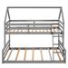 Harper Orchard Twin Over Full House Bunk Bed w/ Guardrail, Roof & Built-In Ladder Wood in Gray | 75.5 H x 57.2 W x 79.8 D in | Wayfair