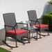 Red Barrel Studio® Anila 3 Pieces Patio Furniture Set Rocking Chairs Bistro Sets Outdoor Conversation Sets w/ Coffee Table redMetal | Wayfair